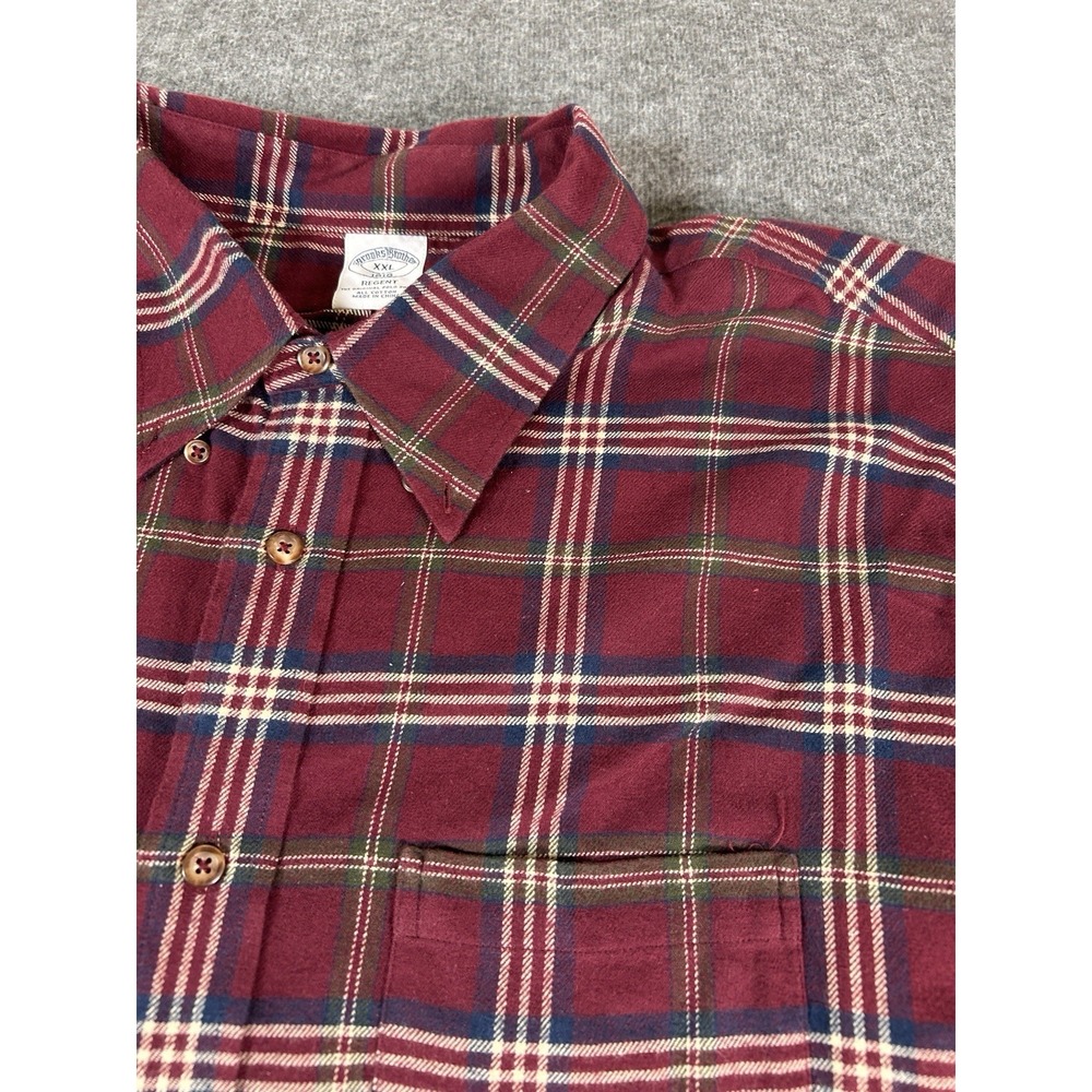 Mens Brooks Brothers 1818 Regent‎  Soft Flannel Long Sleeve Button Up Shirt XXL